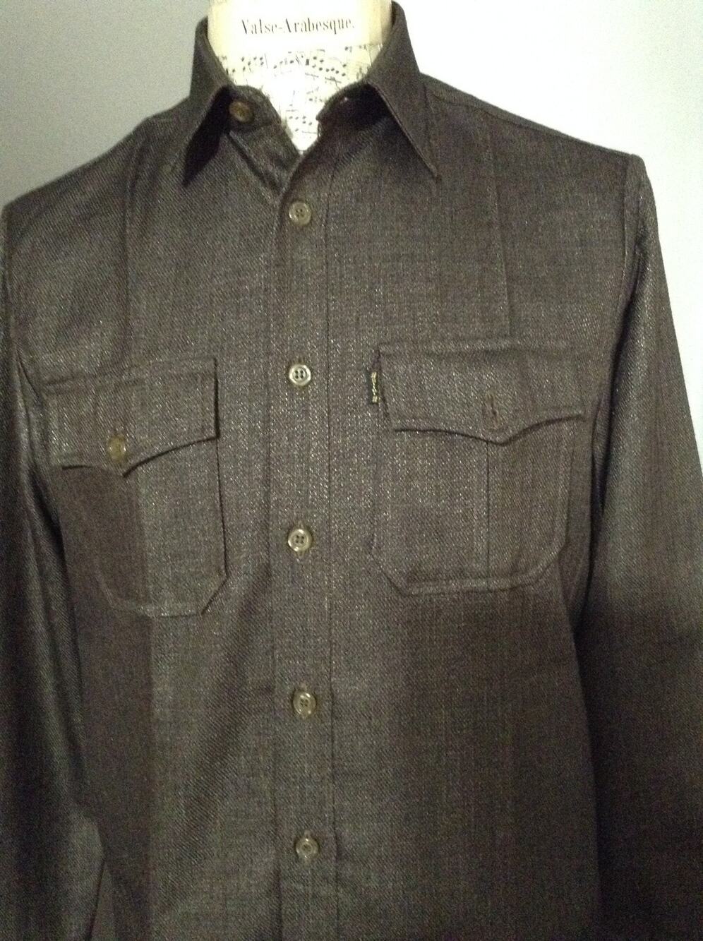 Siioi Tailor Men's Heavyweight Brown Herringbone Shacket Utility Shirt Jacket